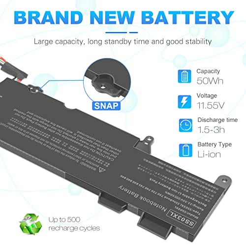 Futurebatt SS03XL Battery 933321-855 for Hp EliteBook 840 g6,EliteBook 730 735 740 745 830 836 840 846 G5 ZBook 14U G5 G6 Series SS03050XL-PL 932823-171 HSN-113C-4 932823-421 HSN-112C HSTNN-IB8C - size: SS03XL