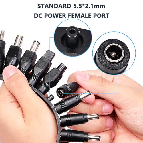 42Pcs Universal Laptop AC DC Power Adapter Kits 5.5 x 2.1mm | Power Supply Plug Jack Tips Connectors, Compatible with Lenovo Thinkpad Toshiba Dell, Most Notebooks