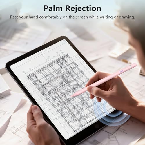 iPad Pencil 1st Generation for iPad, Stylus Pen for Apple Pencil 2nd Generation with Magnetic Charging Tilt Sensitivity& Palm Rejection, Pencil for iPad Pro 11/12.9/13, Air, Mini Pink - color: pink