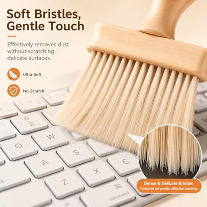 Groove Cleaning Brush - 5.31 Inch Soft Detail Brush for Keyboard Window Tracks, Laptop, Desk Seams, Kitchen Gaps & Household Dusting, Narrow Gap Cleaning Tool for Home, Office & Hotel