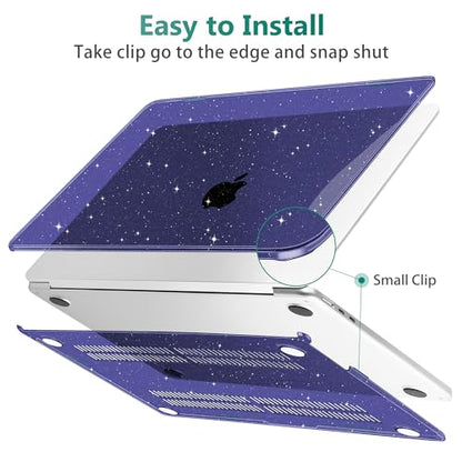 May Chen Case for MacBook Air 13/13.6-inch (M5/M4/M3/M2, 2022-2026 Models A3449 A3240 A3113 A2681), Lightweight | Closes Seamlessly | Ideal for Work Hard Shell Case, RoyalBlue Glitter - color: RoyalBlue Glitter