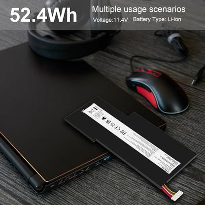 TREE.NB BTY-M6K Laptop Battery Compatible with MSI GS63VR GS73VR 7RG Stealth Pro GF63 Thin 8RB 8RC 8RD 9SC GF75 Thin 10SDR 9SEXR 9SD GS73 8RF MS-16K3(11.4V-52.4Wh) - size: 8.54x3.62x0.24inch BTY-M6K