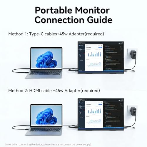 23.8" Portable Monitor, Ultra HD 3840x2160 IPS Display, 100% sRGB, Metal casing,DC Eye Care, Plug & Play,Large Portable Monitors are Better Suited for Watching World Cup Matches. - size: 23.8"