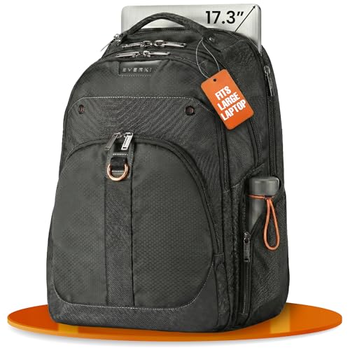 EVERKI Atlas Business Backpack with Laptop Compartment, Black - 32 Liters | Polyester, Durable, Adjustable Padded Pockets, Business, Travel - Friendly & Work, Water Repellent, Fits up 13\" to 17.3\" - size: 32 Liters