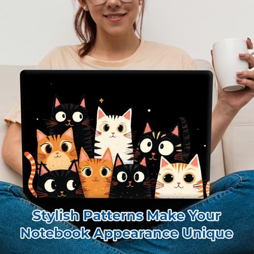 Reusable Universal Laptop Skin Sticker, Cut to Fit for 11.6–15.6 Inch Laptops, Waterproof Protective Film, No-Residue - Funny Cats - color: Funny Cats
