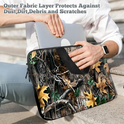 Universal Laptop Sleeve Tablet Case 12 inch, Camo Leaf Slim Carrying Case Durable Handbag Travel Laptop Bag for Surface Pro 9 8 7/Laptop Go 2 3, MacBook Air 11/12 - color: Camo Leaf, size: 12 inch