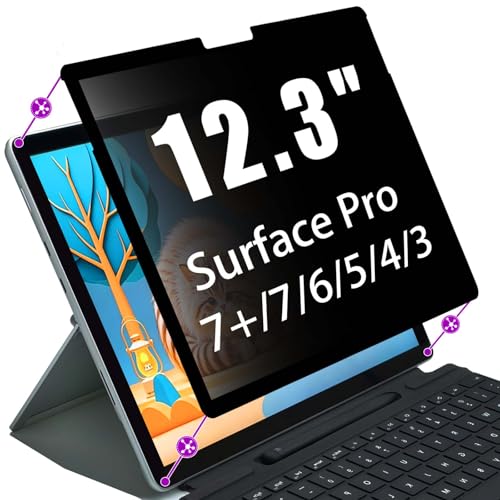Privacy Screen for Surface Pro 12.3 Inch (7/6/5/4) | Ultra-Thin Edge Adhesive, Touch & Pen Compatible, Anti-Glare, Bubble-Free - size: Surface Pro 12.3'' (4/5/6/7)