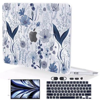 Compatible with MacBook Neo 13 inch Case A3404 Cover 2026 Release, Anti-Scratch Slim Protective Cover Pattern Plastic Hard Shell Case with Keyboard Cover & Screen Film, Wild Flowers - color: Wild Flowers