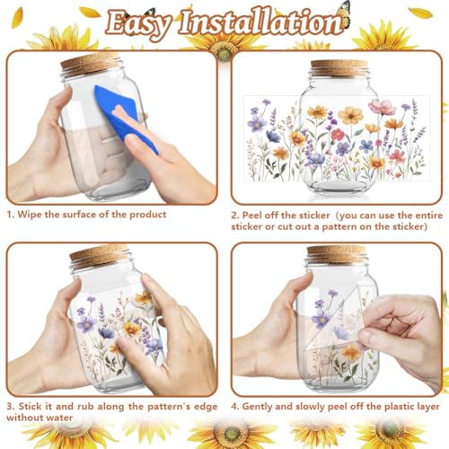 Butterfly and Flower UV DTF Cup Wraps, 10 Sheets Transfer Sticker | Waterproof UV DTF Stickers, Custom Vinyl Decals for 16oz Coffee Cups Tumblers Bottles Mugs, DIY Gifts & Crafts - style: Butterflies and Flower Bushes