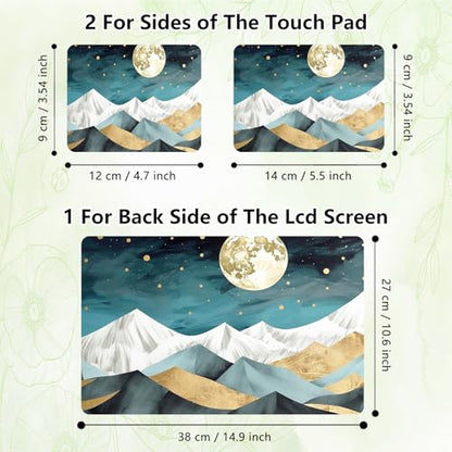 Laptop Skin Sticker Decal, Universal Reusable Vinyl Laptop Cover for 12" 13" 13.3" 14" 15" 15.4" 15.6" Notebook PC, Reusable Waterproof Scratch-Resistant with 2 Wrist Pads,Mountain Moon Abstract - color: Mountain Moon Abstract
