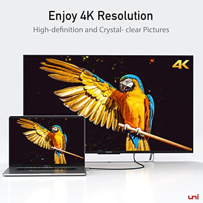 uni USB C to HDMI Cable 15FT 4K@30Hz, ONE-Way Type C Input to HDMI Output | [Thunderbolt 3/4 Compatible] with MacBook Pro/Air, iPhone 15/16/17 Series, Galaxy S8-S24, XPS, Chromebook - size: 15FT