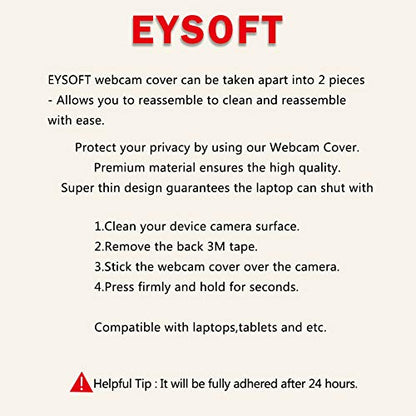 Webcam Cover Slider, Laptop Camera Cover 0.02in Ultra-Thin fits Echo Spot Smartphones Tablets Macbooks Computers Desktops with Strong Adhensive, Protecting Privacy and Securtiy