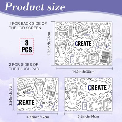 PLIGREAT 15 Inches Doodle Pattern Laptop Skin Sticker Decals Wall Art Doodle Laptop Skin Stickers Fits 12" to 15" Laptops Universal Waterproof Removable Notebook Art Protector, Blue Black - color: Blue Black