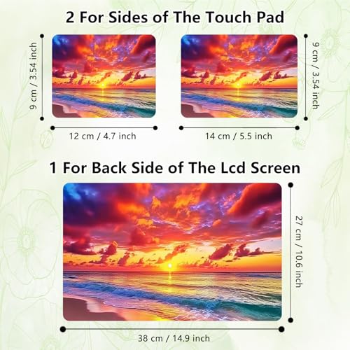 Laptop Skin Sticker Decal, Universal Reusable Vinyl Laptop Cover for 12" 13" 13.3" 14" 15" 15.4" 15.6" Notebook PC, Reusable Waterproof Scratch-Resistant with 2 Wrist Pads,Beach Sandbeach - color: Beach Sandbeach
