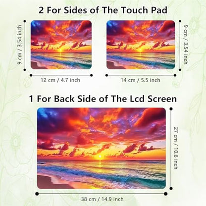 Laptop Skin Sticker Decal, Universal Reusable Vinyl Laptop Cover for 12" 13" 13.3" 14" 15" 15.4" 15.6" Notebook PC, Reusable Waterproof Scratch-Resistant with 2 Wrist Pads,Beach Sandbeach - color: Beach Sandbeach