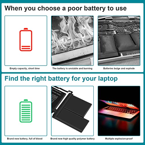 A1953 Laptop Battery for MacBook Pro A1990 (Mid 2018 2019 ) MacBook Pro 15" EMC 3215 EMC 3359 BTO/CTO MV902LL/A MV912LL/A MV922LL/A MV932LL/A MV942LL/A MV952LL/A MR962LL/A MV962LL/A MV972LL/A MV902B/A - size: 12.2*3.62*0.31inch A1953