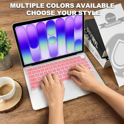 Allinside Keyboard Cover for 2026 MacBook Neo 13-inch A3404 (A18 Pro) & MacBook Air 13"/15" and MacBook Pro 14"/16" (M5 Chip), Premium Silicone Keyboard Protector Skin, US ANSI Layout, Cream Pink - color: Cream Pink