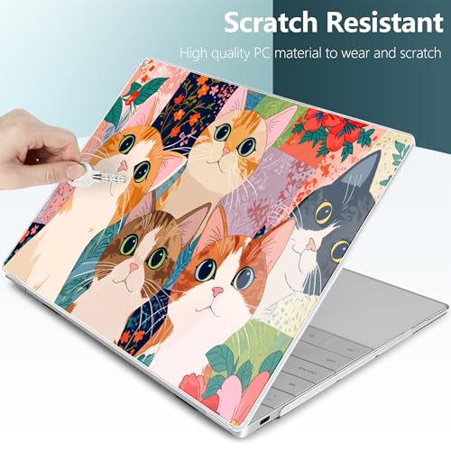 Batianda Lovely Cats Case for Dell XPS 13 Laptop 2024 2025 | Fits Model 9340/9345/9350 13.4" Display, Lightweight Slim Hard Shell Protection for Women, Students and Girls - color: Cats