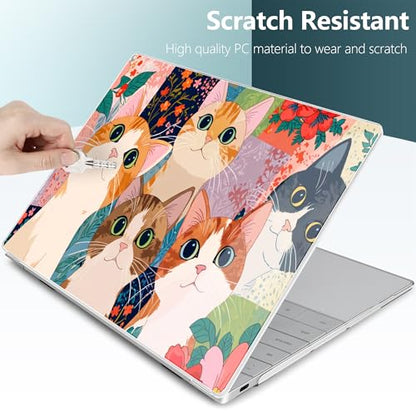 Batianda Lovely Cats Case for Dell XPS 13 Laptop 2024 2025 | Fits Model 9340/9345/9350 13.4" Display, Lightweight Slim Hard Shell Protection for Women, Students and Girls - color: Cats