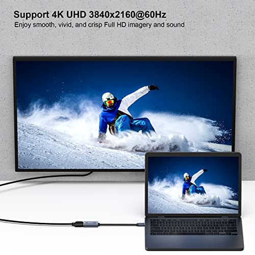 BENFEI Mini DisplayPort(Thunderbolt) to HDMI Adapter 4K@60Hz, Compatible with MacBook Air 2010-2017, MacBook Pro 2010-2015,Mac mini 2010-2014, Surface pro 1/2/3/4[Aluminium Shell&Nylon Cable] - size: 1 Pack, style: 4K@60Hz