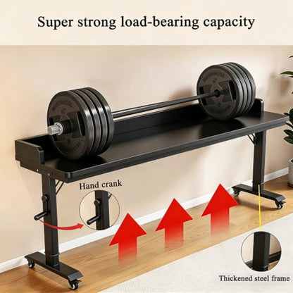 Overbed Table Adjustable Height，Overbed Table with 360° Wheels, Rolling Over The Bed Desk, for Bedroom, Living Room, Hospital Use (Black, 59.1in/150cm) - color: Black, size: 59.1in/150cm