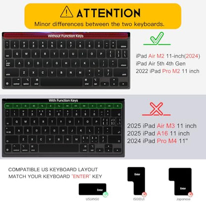 CaseBuy Ultra Thin Keyboard Cover for Apple iPad Air 11-inch(M2 2024) & iPad Air 5th 4th Gen & 2022 M2 iPad Pro 11 inch with Magic Keyboard(4th 3rd 2nd Generation), US Keyboard Layout - size: iPad Pro 11 Magic Keyboard (4th 3rd 2nd Gen)