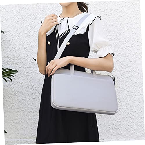 Uonlytech Laptop Carrying Bag PU Leather Tablet Case with Double Zipper Design for Devices Stylish Business Tote for Work Travel College