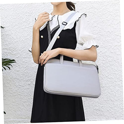 Uonlytech Laptop Carrying Bag PU Leather Tablet Case with Double Zipper Design for Devices Stylish Business Tote for Work Travel College
