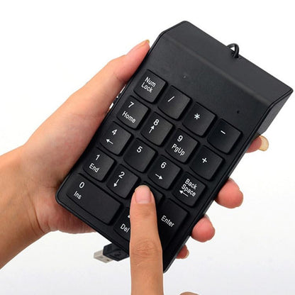 cimetech Wired Number Keypad, 18 Key USB Numeric Pad | Office Accounting, Portable, Mini, for Laptop PC Computer Desktop Surface Pro Notebook - color: Wired-Black