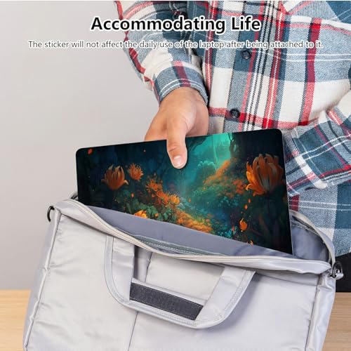 Universal Laptop Skin Sticker with 2 Wrist Pad Skins, Waterproof Scratch Resistant Vinyl Laptop Cover Decal, Cut to Fit for 11–15.6 Inch MacBook HP Dell Lenovo, Flowers Sea at Night - color: Flowers Sea at Night