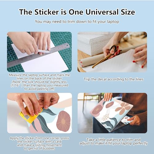 Universal Laptop Skin Sticker with 2 Wrist Pad Skins, Waterproof Scratch Resistant Vinyl Laptop Cover Decal, Cut to Fit for 11–15.6 Inch MacBook HP Dell Lenovo, Hand Drawn Abstract Doodle - color: Hand Drawn Abstract Doodle
