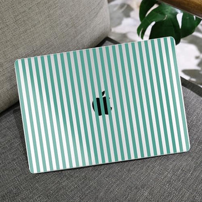 MEEgoodo Case for M5/M4/M3/M2 MacBook Air 15 inch Case 2026 2025 2024 2023, Laptop Shell Fit Model (A3448/A3241/A3114/A2941) for MacBook Air 15.3-inch, Green Stripes - color: Green Stripes