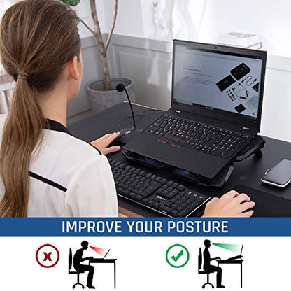 KLIM Wind Laptop Cooling Pad - More Than 500 000 Units Sold - New Version - The Most Powerful Rapid Action Cooling Fan - Laptop Stand with 4 Cooling Fans at 1200 RPM - USB Fan - PS5 PS4 - White - color: White