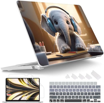 Tuiklol for MacBook Air 13 inch Case M5 2026 M4 2025 M3 2024 M2 2022 Release Model A3449 A3240 A3113 A2681,Plastic Hard Shell Cover for MacBook Air 13.6 with Touch ID, Elephant - color: Elephant