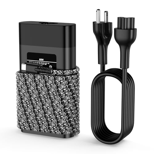 Slim 65W USB C Charger Compatible with HP Chromebook,Elite x2,ProBook,Elitebook x360,Elitebook,Spectre X360,Spectre,Envy X360,Type C Fast Charging Power Cord Ac Adapter - color: BLACK-H