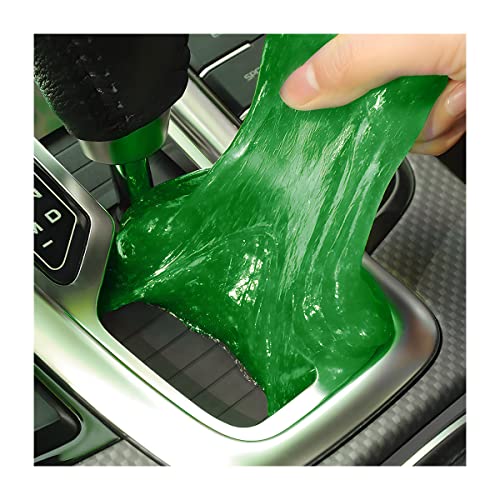 Cleaning Gel for Car, Auto Detailing Slime Mud, Putty Cleaner Dust Removal, Vehicle Interior Soft Glue Cleaning Tools Kit, Car Accessories for Cleaning Air Vents, Keyboard, PC, Laptops (Green) - color: Green