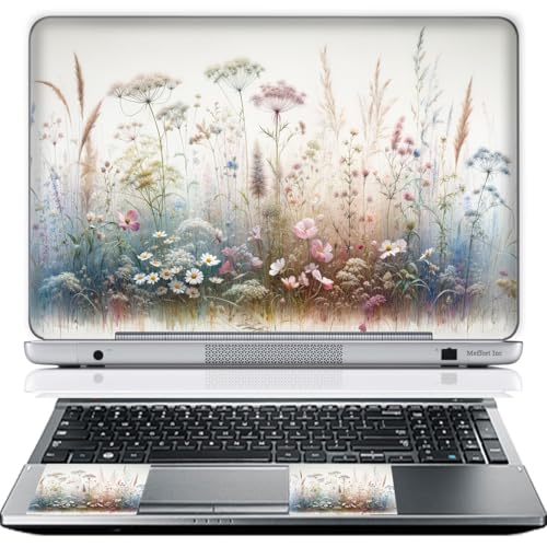 14 Inch Laptop Skin Sticker Cover Premium Sticker Cover Art Decal Decorative (Included 2 Wrist Pad Skins) - Wild Flowers - color: 3610, size: 14 Inch