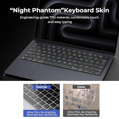 EooCoo Keyboard Cover for MacBook Neo, Pro 14/16, Air 13/15, Black Clear | Invisible, Anti Fingerprints & Dust, for 2026-2021 M5-M1 Pro/Max MacBook Pro 14/16, M5-M2 MacBook Air 13/15, MacBook Neo 13 - color: Tinted Clear