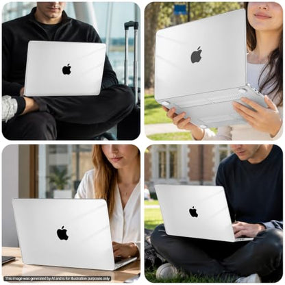 MOSISO Compatible with MacBook Air 15 inch Case M5 M4 M3 M2 2026 2025-2023 | Model A3448 A3241 A3114 A2941, Scratch-Resistant Ultra-Thin Protective Hard Shell Case Cover, Crystal Clear - color: Crystal Clear
