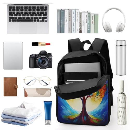 17 Inch Tree Laptop Backpack for Men Women Waterproof Lightweight Travel Backpack Commuter Bag Large Capacity Casual Daypack for Business Trip & Outdoor