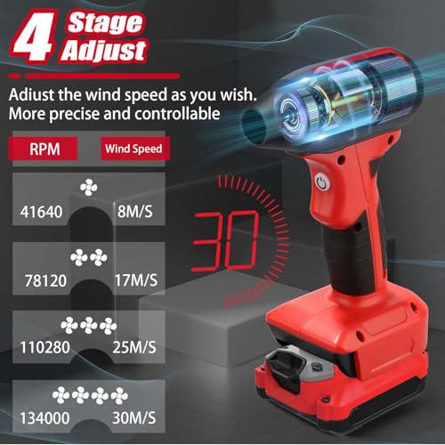 Cordless Leaf Blower, 130000 RPM High Speed Jet Fan, Compatible with Craftsman 20V Battery, Lightweight Handheld Electric Blower for Lawn Care, Yard, Patio, Dust & Debris Cleaning - size: 130000 RPM for Craftsman 20V