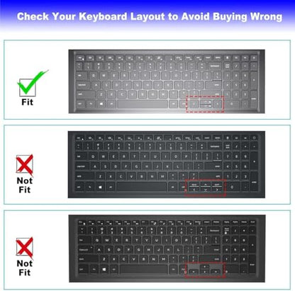 Large Print Keyboard Cover for 15.6" Dell Inspiron 15 3510 3511 3515 3525 3530 3535 5510 5515 5518 7510, 2025 Dell 15 Laptop DC15250 DC15255 15.6, Vostro 3510 3520 3530 5510 5515 15.6, Latitude 3520 - color: BK