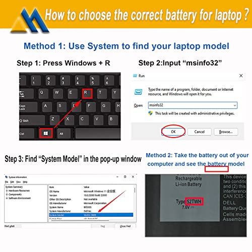 52TWH Laptop Battery Compatible with Dell XPS 13 7390 2-in-1 Series Notebook P103G P103G001 P103G002 MM6M8 0MM6M8 XX3T7 0XX3T7 7.6V 6375mAh 4Cell
