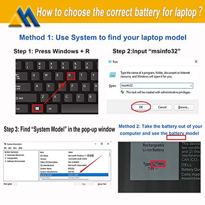 52TWH Laptop Battery Compatible with Dell XPS 13 7390 2-in-1 Series Notebook P103G P103G001 P103G002 MM6M8 0MM6M8 XX3T7 0XX3T7 7.6V 6375mAh 4Cell