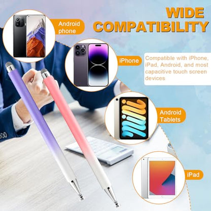 Stylus Pen for Touchscreen (5 Pack), with Magnetic Pen Cap, 2 in 1 High Precision Stylus Pen for iPad/iPhone/Nintendo Switch/Samsung/Android Smartphone and Tablets, Compatible with All Touch Screen