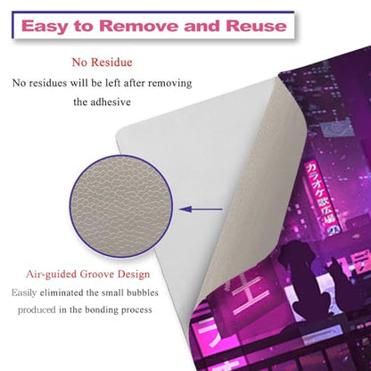 Laptop Skin Sticker Decal,12" 13" 13.3" 14" 15" 15.4" 15.6 inch Laptop Vinyl Skin Sticker Cover Art Protector Notebook PC (2 Wrist Pad Skin Included), Waterproof Removable, Neon Purple Sign City - color: Neon Purple Sign City