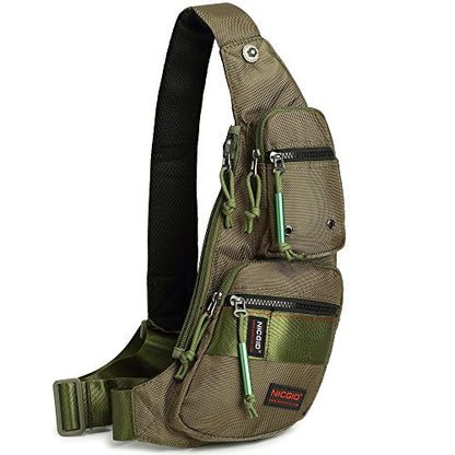 NICGID Sling Bag Chest Shoulder Backpack Crossbody Daypack for Men Women | Travel Outdoor Hiking Concealed Carry Fishing Fanny Tool Small Casual - color: Army Green-2854