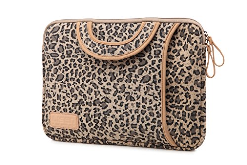 15.5 Inch Laptop Sleeve Case-Stylish Leopard Ultrabook Sleeve Macbook Bag For Acer/Asus/Dell/iPad Pro/Lenovo/Macbook Pro/Macbook Air/Surface Pro 4 with Handle