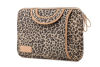 15.5 Inch Laptop Sleeve Case-Stylish Leopard Ultrabook Sleeve Macbook Bag For Acer/Asus/Dell/iPad Pro/Lenovo/Macbook Pro/Macbook Air/Surface Pro 4 with Handle