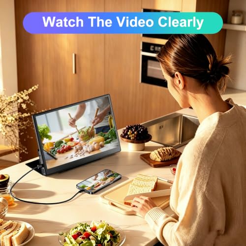 11.6 Inch Small Portable Monitor, HDMI Display Dual USB-C External Monitor for Laptop, Plug&Play Ultra Slim Travel Display PC Phone Xbox PS5 - size: 11.6inch
